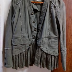 Army green light over coat
